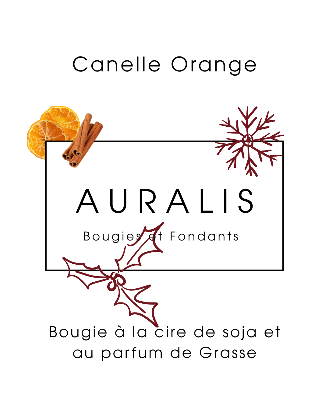 Bougie "Un Noël Chaleureux" - Canelle Orange
