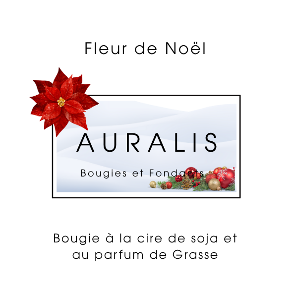 Bougie " Un Noël Fleuri" - Fleur de Noël