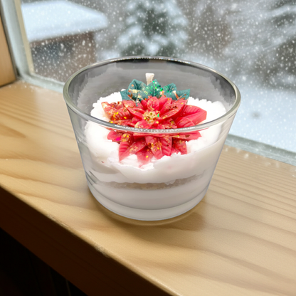 Bougie " Un Noël Fleuri" - Fleur de Noël
